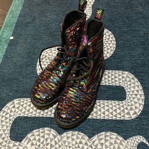 Dr. Martens multi color Sequin shift size 9